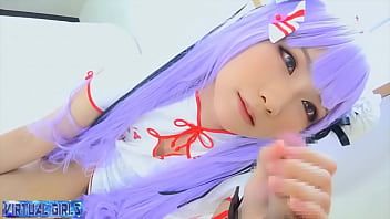 Play Lascivious gasping, she has a very cute anime voice and a perfect face