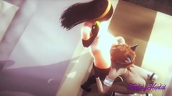 Incredibles hentai 3d - handjob violette, blowjob, berdiri basah dan kacau - disney manga anime porno jepang