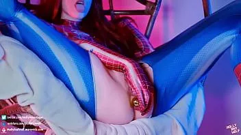 Putar Mary jane meniduri dirinya sendiri dalam setelan spiderman - mollyredwolf