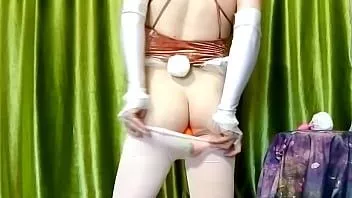 Putar [eroneko kun] - bunny boy 18 masturbasi dalam setelan kelinci dengan vibrator jagung dan wortel