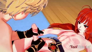 تشغيل Genshin Impact yaoi hentai - الأثير و Diluc يمارسون الجنس - شخصيات أنيمي طرفة عين الجزء 1/2