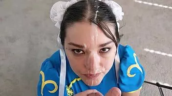Odtwórz Tylko wytrysk na twarz - chun li zostaje pokryty spermą