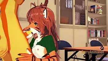 Jouer Furry futanari hentai 3d - chien futanari et tiger girl pipe et baisée avec creampie - anime manga japonais yiff cartoon porn