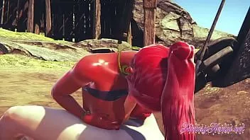 Jouer Zelda hentai 3d - gerudo girl est baisée dans le dessert - anime manga japonais jeu porno