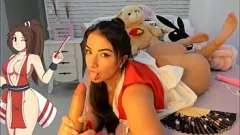 Putar Mai Shiranui di Hentai Cosplay: Game Seks dengan Hitachi Vibrator dan Orgasme Intens