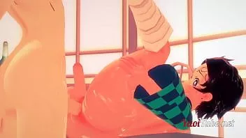 Abspielen Kimetsu no yaiba yaoi hentai 3d - Tanjiro wird von Inosuke auf dem Tisch gefickt